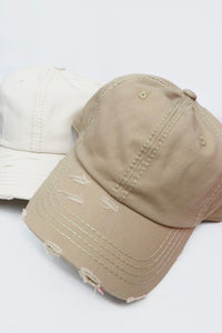 Neutral Distressed Baseball Hats (color options)