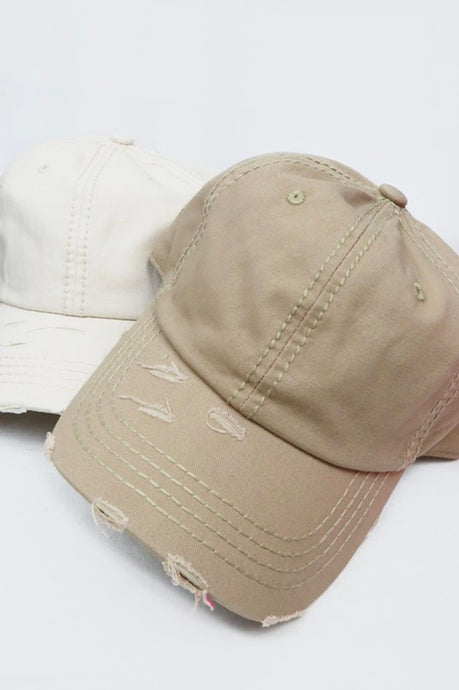 Neutral Distressed Baseball Hats (color options)