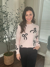 Load image into Gallery viewer, Brynlee Bow Print Sweater