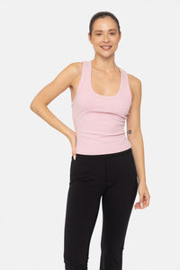 Keyhole Ribbed Racer Tank