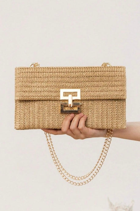 Sandstone Braided Elegance Bag