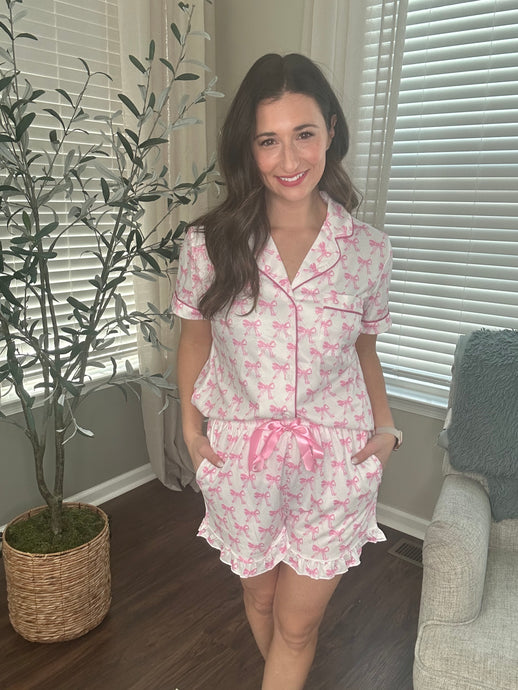 Bow Print Pajama Set