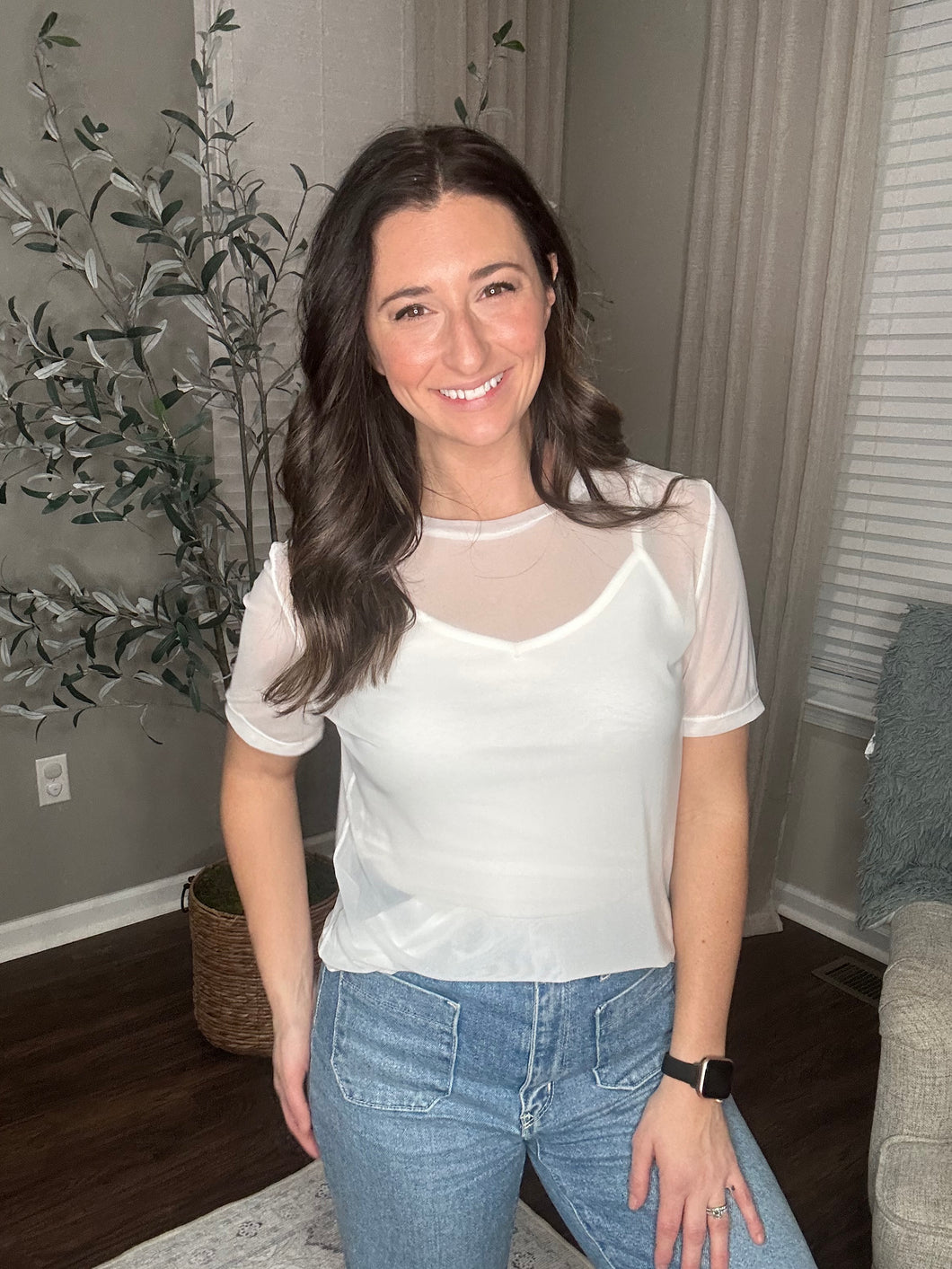 Sheer White Tee