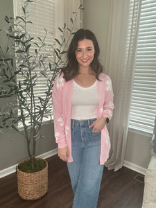 Pink Flower Cardigan