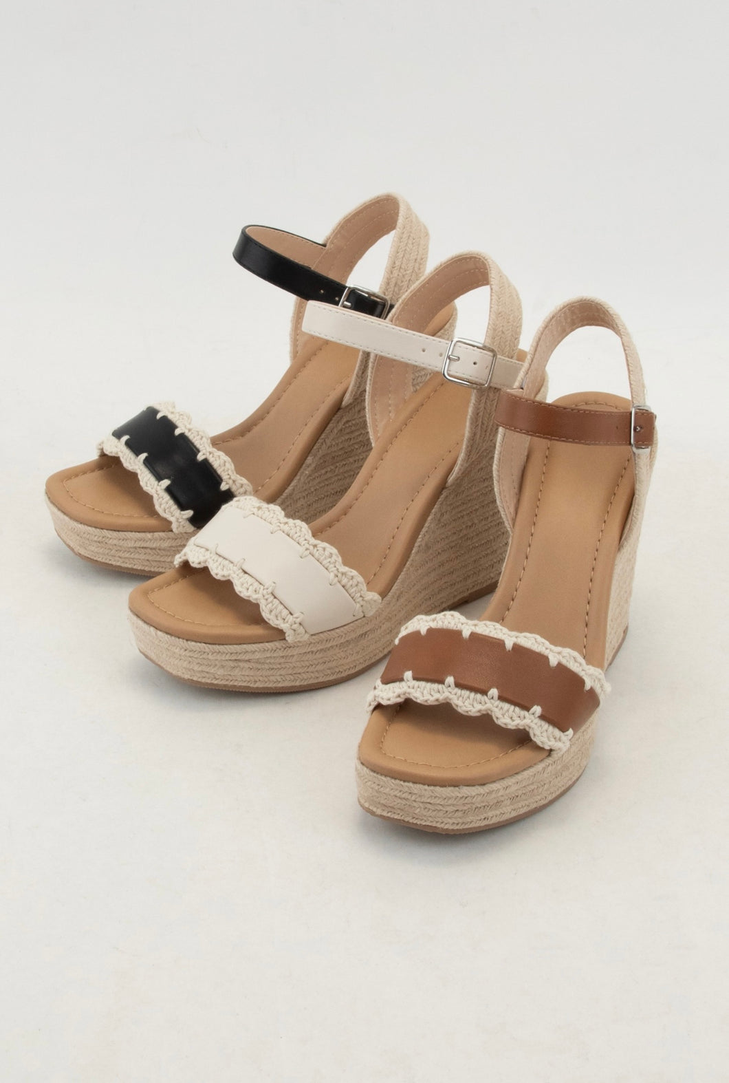 Crochet Lace Platform Wedge - Spicy Chic Boutique