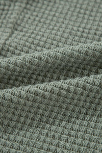 Fresh Green Waffle Knit Cardigan